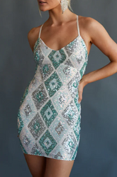 Lauren Diamond Sequin Bodycon Mini Dress | Dress In Beauty